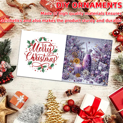 6PCS DIY Diamond Art Greeting Cards Holiday Theme Congratulations Cards & Gifts