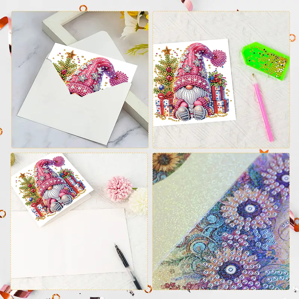 6PCS DIY Diamond Art Greeting Cards Christmas Congratulations Cards & Gifts
