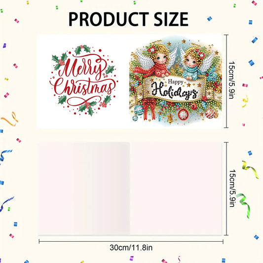 6PCS DIY Diamond Art Greeting Cards Christmas Congratulations Cards & Gifts
