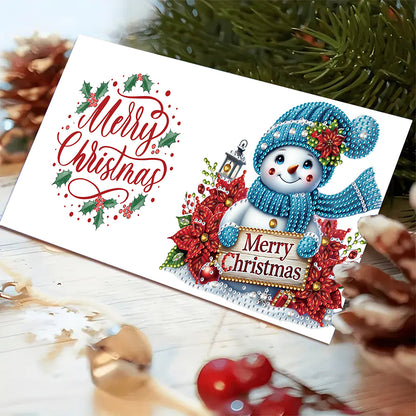 6PCS DIY Diamond Art Greeting Cards Snowman Congratulations Cards & Gifts