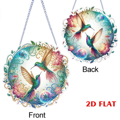 2D Flat Hummingbird DIY Diamond Art Pendant Special Shape Wall Door Decoration