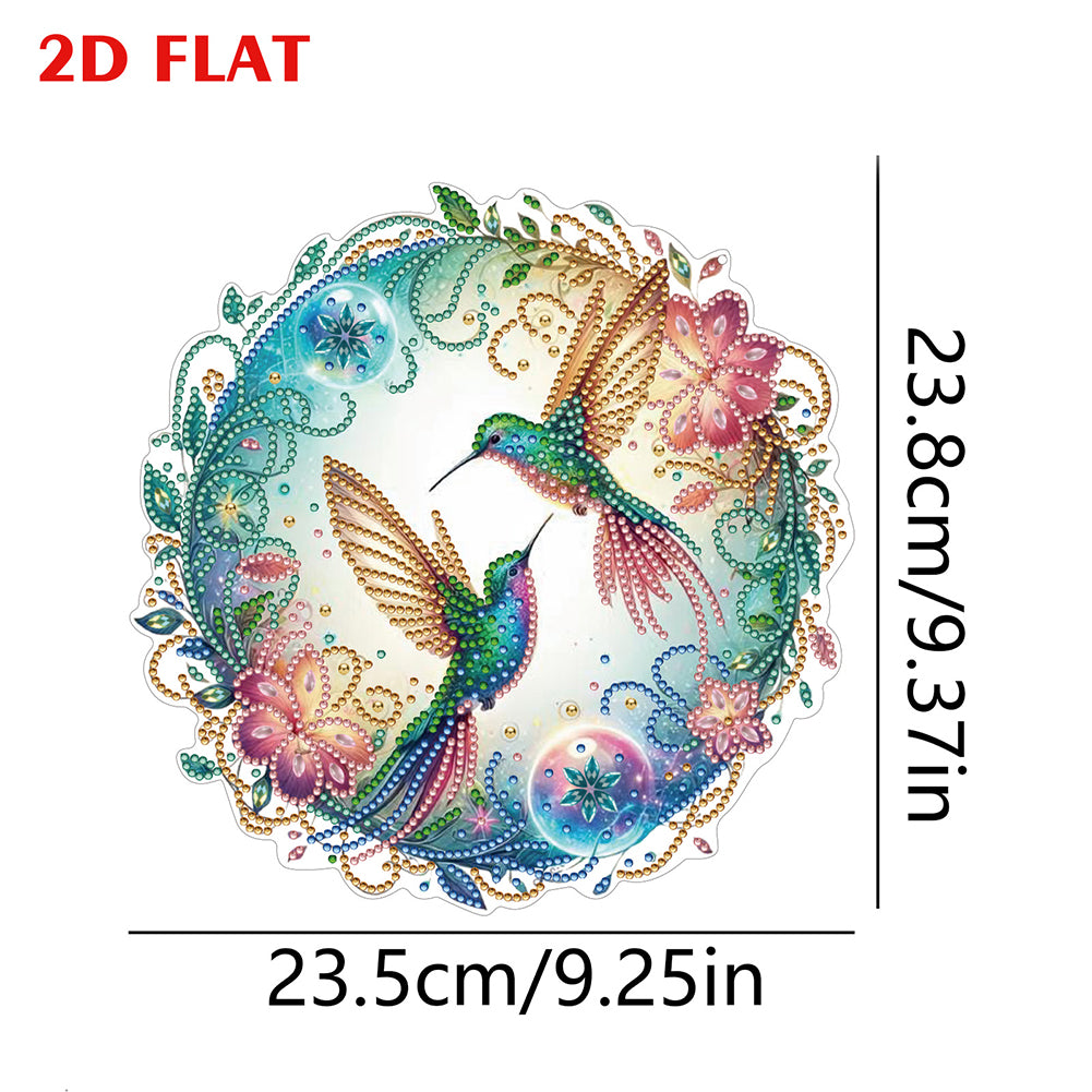 2D Flat Hummingbird DIY Diamond Art Pendant Special Shape Wall Door Decoration
