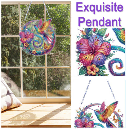 2D Flat Hummingbird DIY Diamond Art Pendant Special Shape Wall Door Decoration