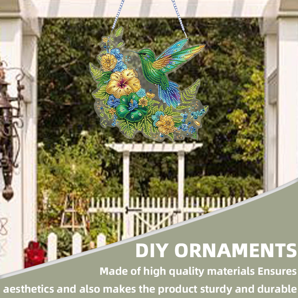 2D Flat Hummingbird DIY Diamond Art Pendant Special Shape Wall Door Decoration