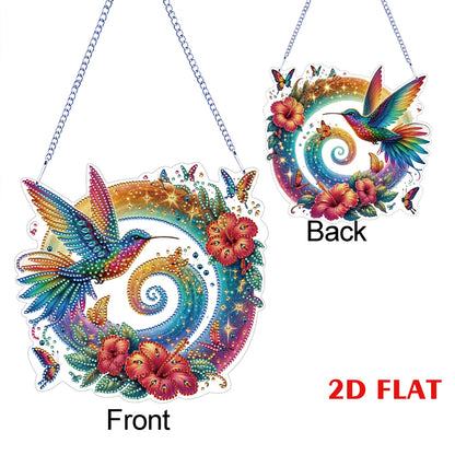2D Flat Hummingbird DIY Diamond Art Pendant Special Shape Wall Door Decoration