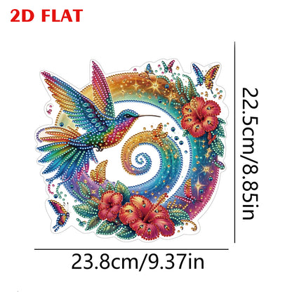 2D Flat Hummingbird DIY Diamond Art Pendant Special Shape Wall Door Decoration