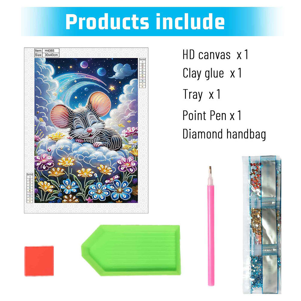 Moonlight Mouse - Special Shaped Drill Diamond Painting 30*40CM