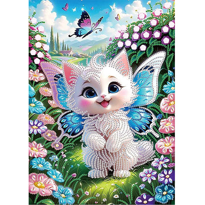 Butterfly Kitten - Special Shaped Drill Diamond Painting 30*40CM