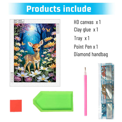 Forest Deer - Special Shaped Drill Diamond Painting 30*40CM