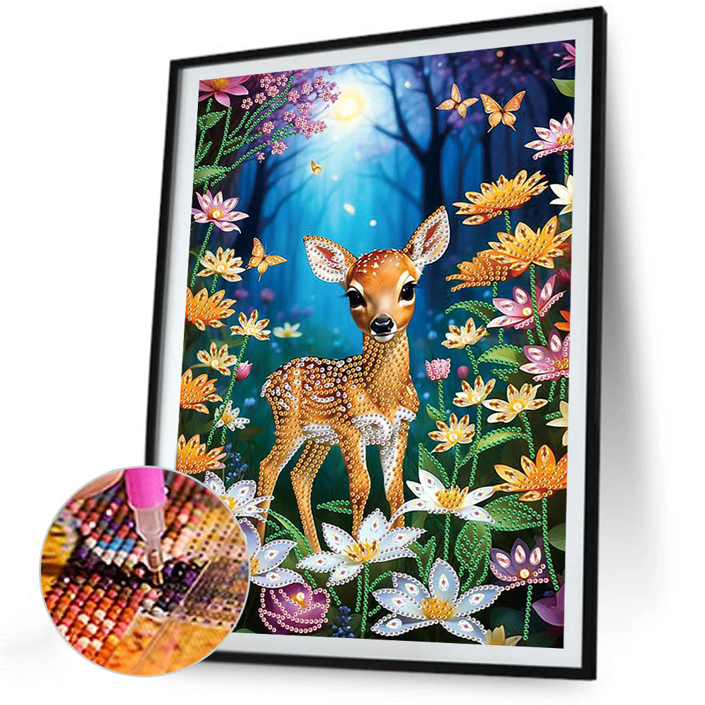 Forest Deer - Special Shaped Drill Diamond Painting 30*40CM