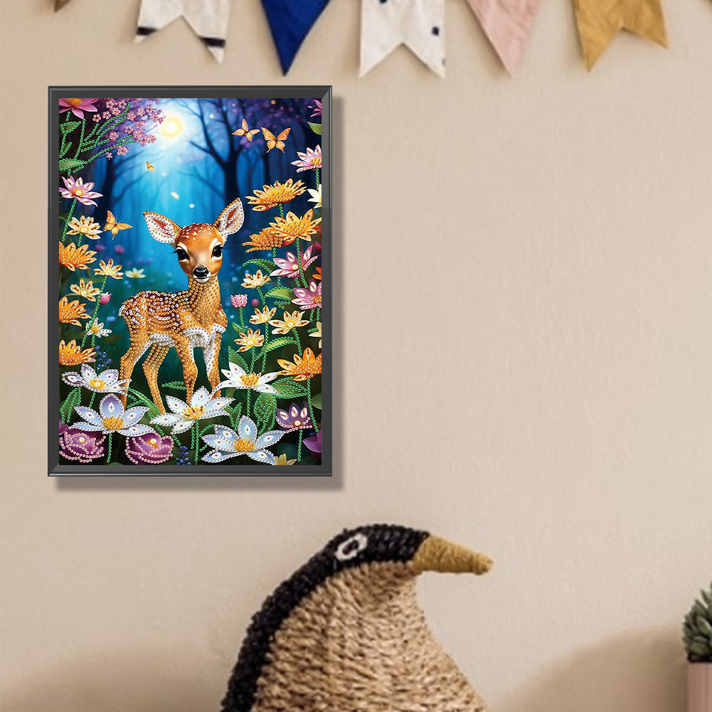 Forest Deer - Special Shaped Drill Diamond Painting 30*40CM