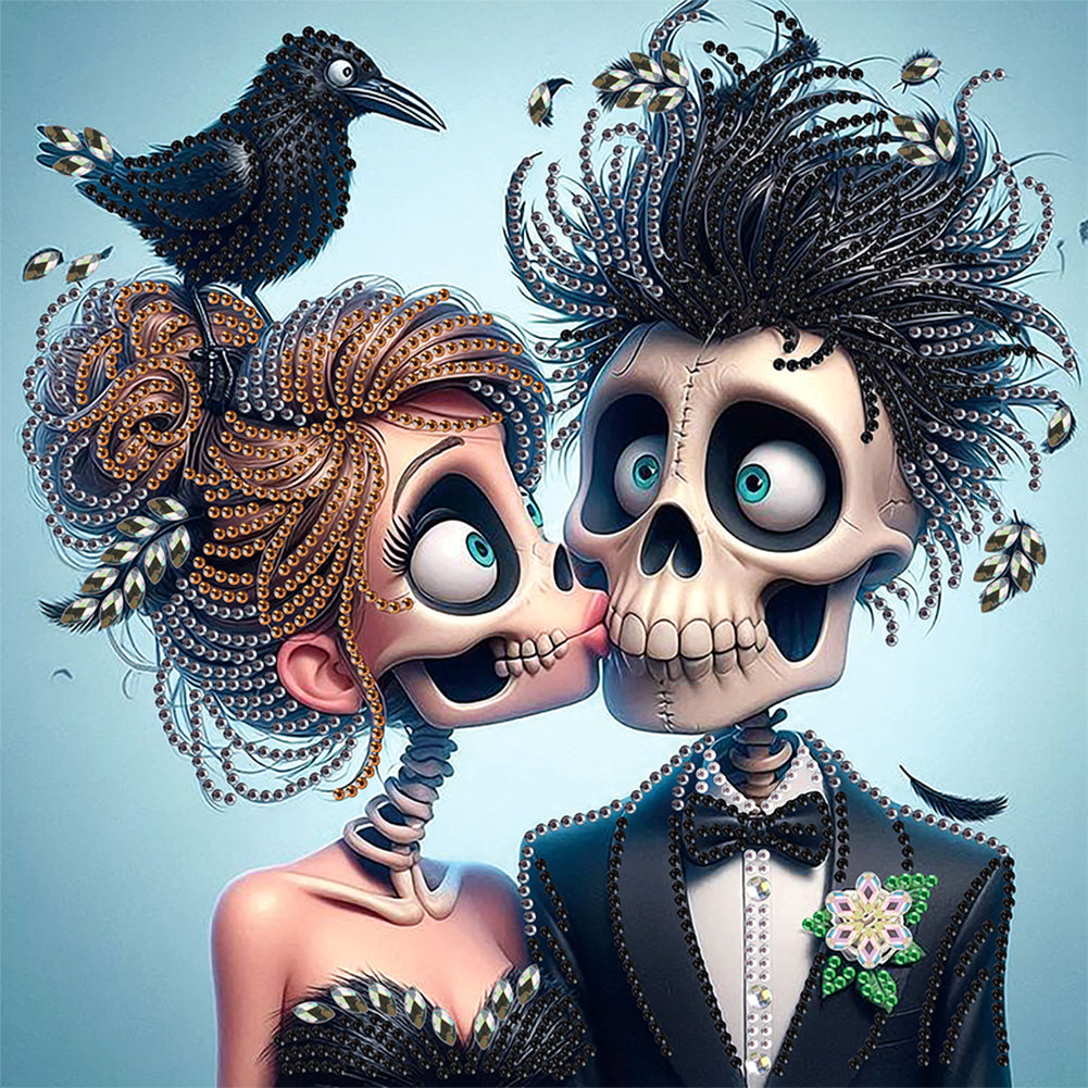 Halloween Skeleton - Special Shaped Drill Diamond Painting 30*30CM