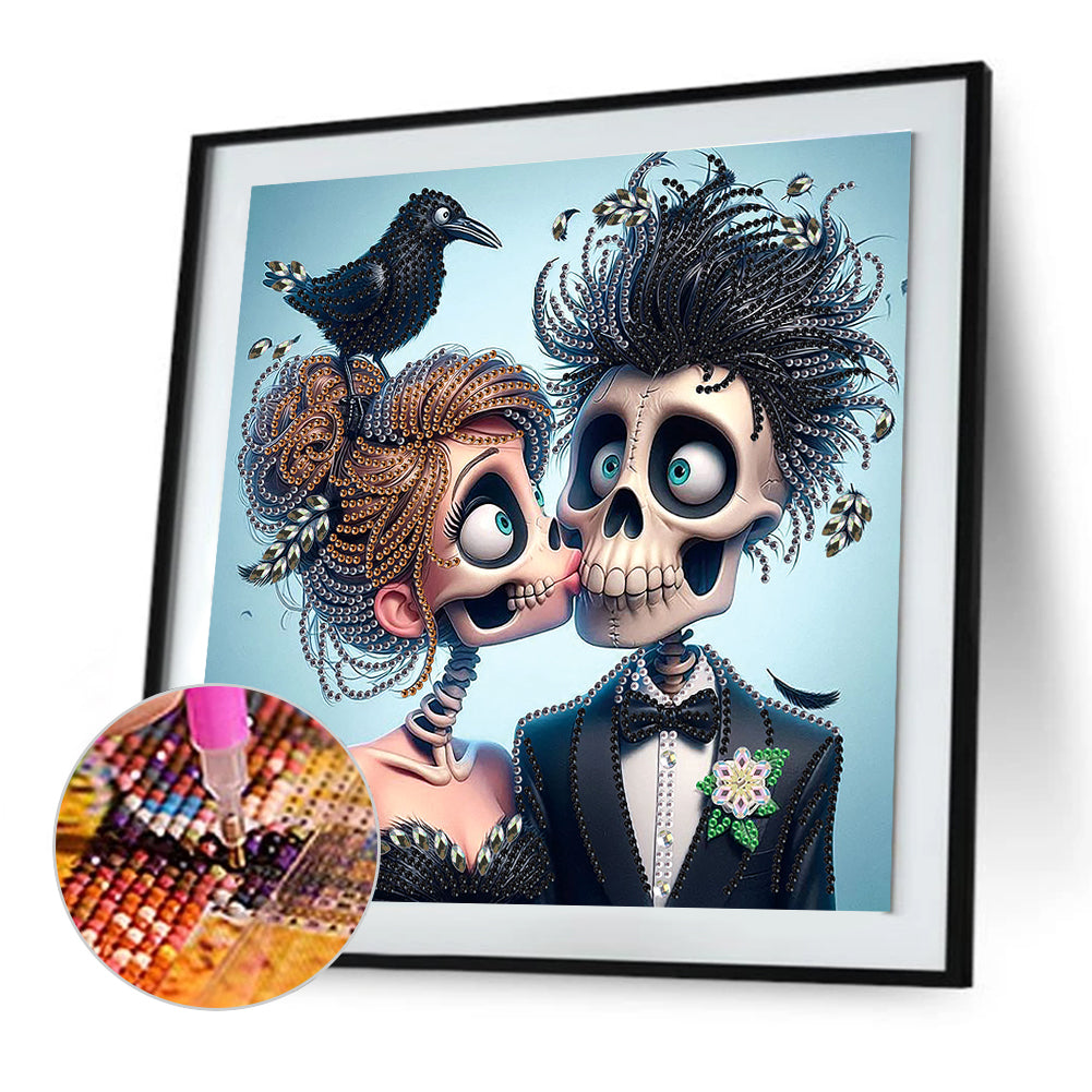 Halloween Skeleton - Special Shaped Drill Diamond Painting 30*30CM