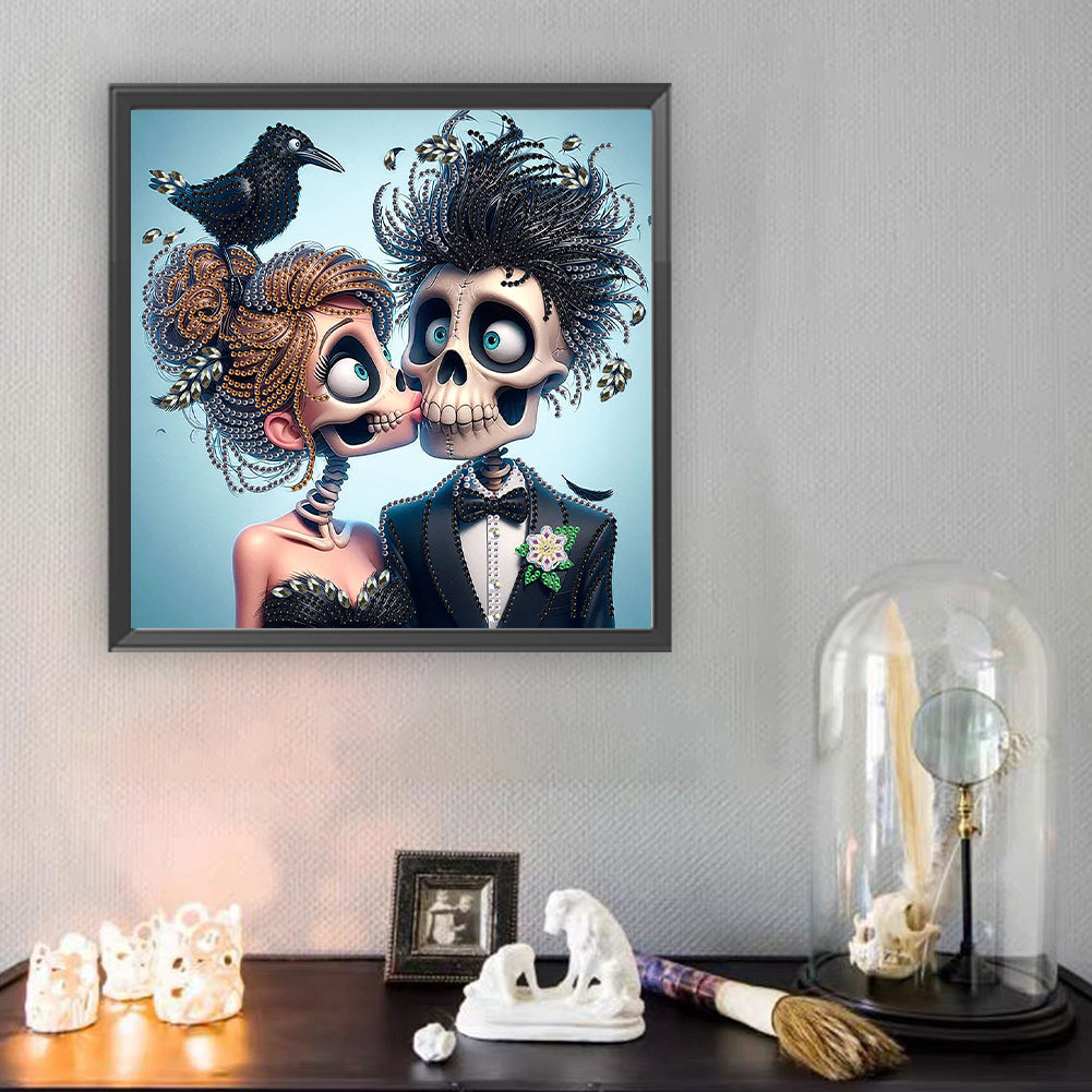 Halloween Skeleton - Special Shaped Drill Diamond Painting 30*30CM
