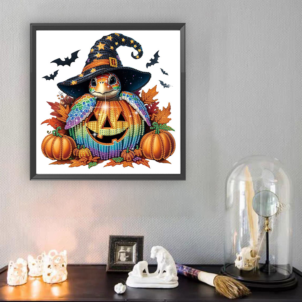 Halloween Pumpkin Turtle - Special Shaped Drill Diamond Painting 30*30CM