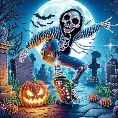 Halloween Skeleton - Special Shaped Drill Diamond Painting 30*30CM
