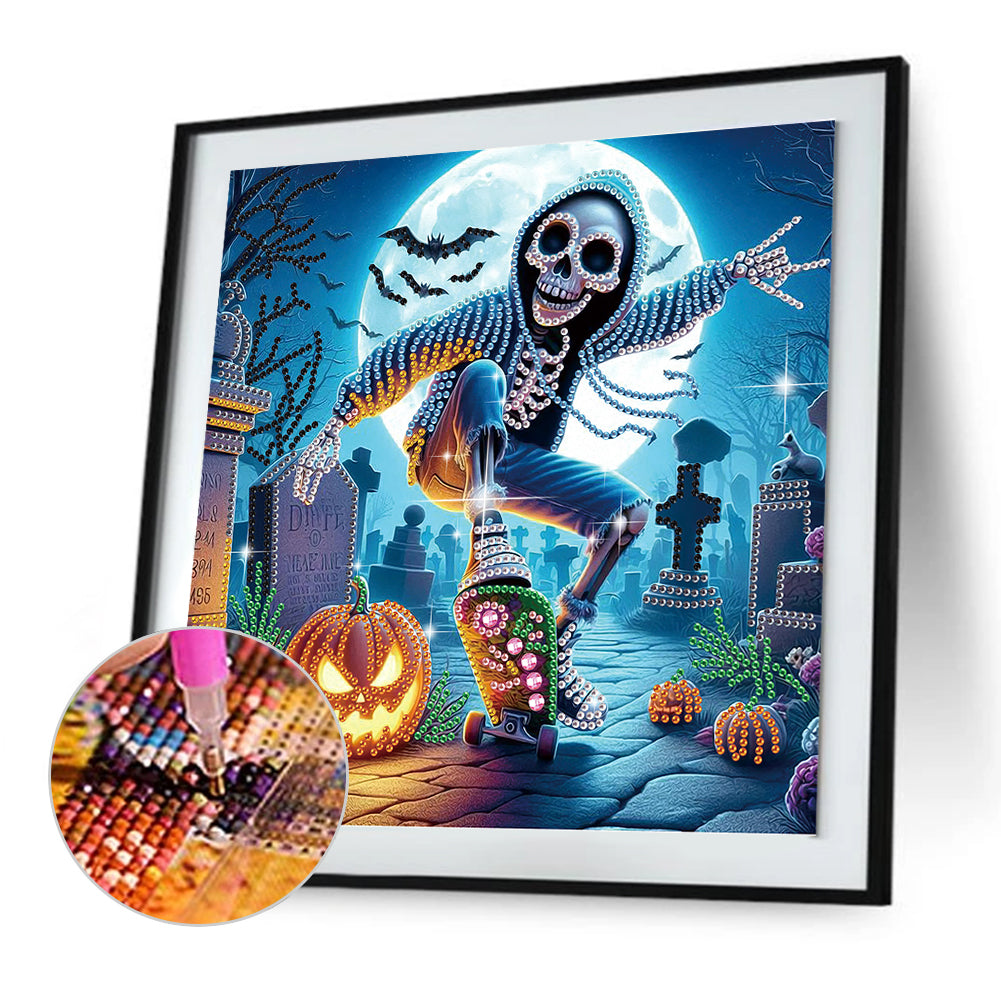 Halloween Skeleton - Special Shaped Drill Diamond Painting 30*30CM