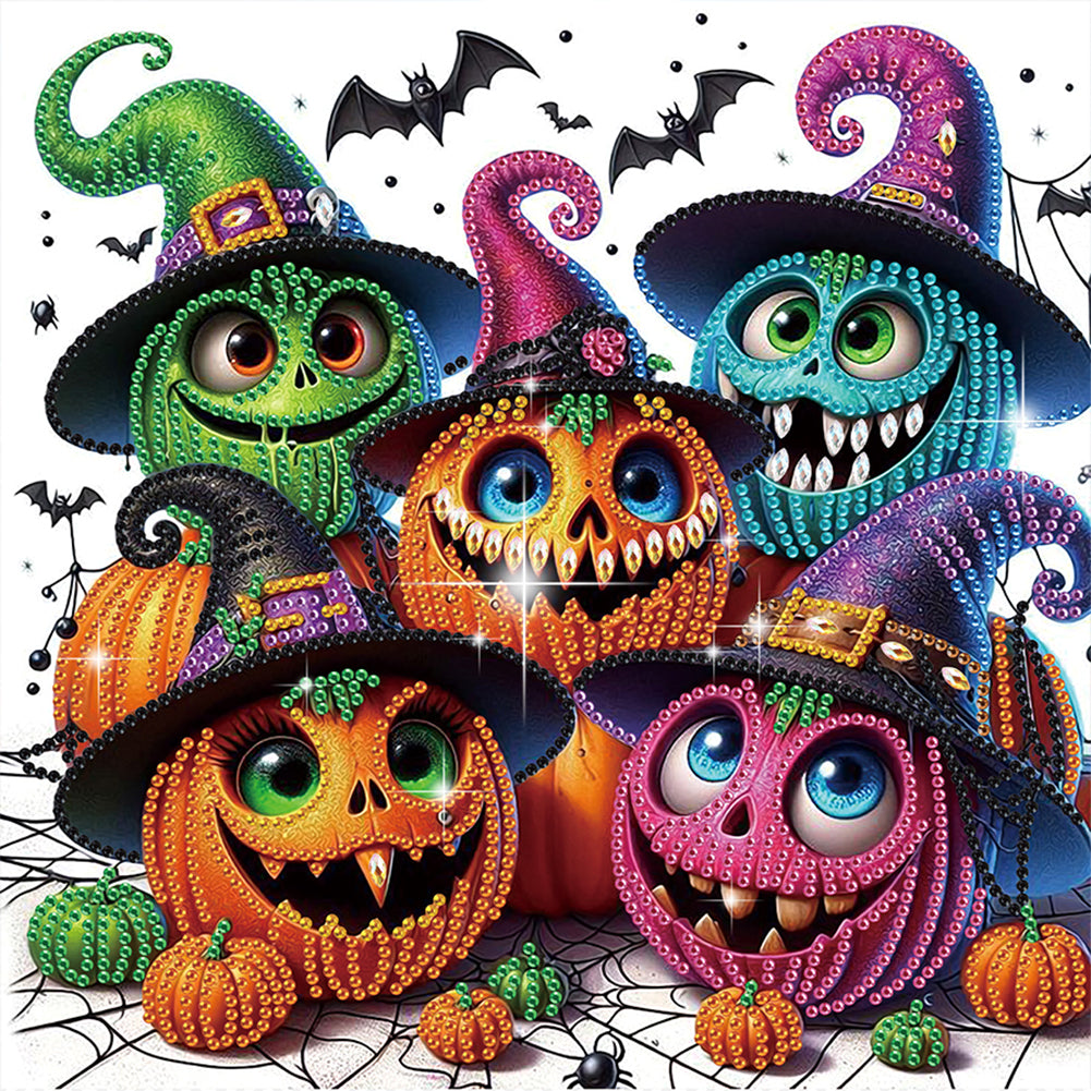 Halloween Pumpkin - Special Shaped Drill Diamond Painting 30*30CM