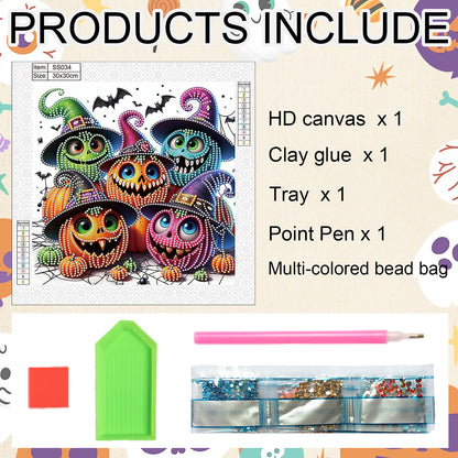Halloween Pumpkin - Special Shaped Drill Diamond Painting 30*30CM