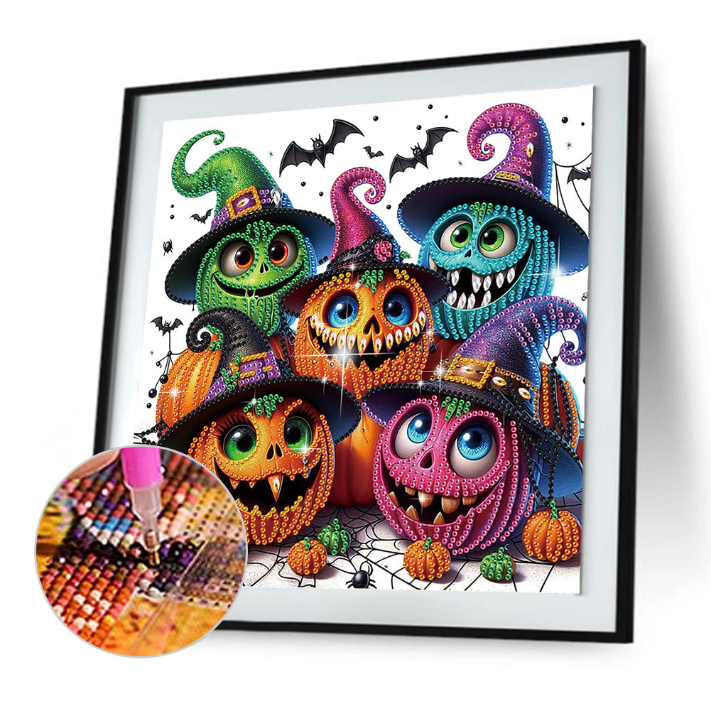 Halloween Pumpkin - Special Shaped Drill Diamond Painting 30*30CM