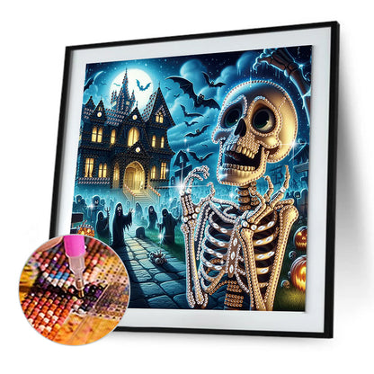 Halloween Skeleton - Special Shaped Drill Diamond Painting 30*30CM