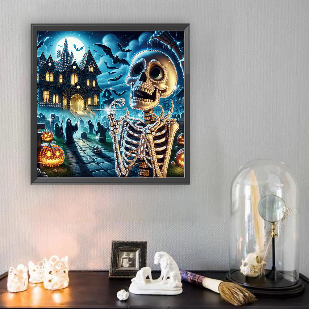 Halloween Skeleton - Special Shaped Drill Diamond Painting 30*30CM