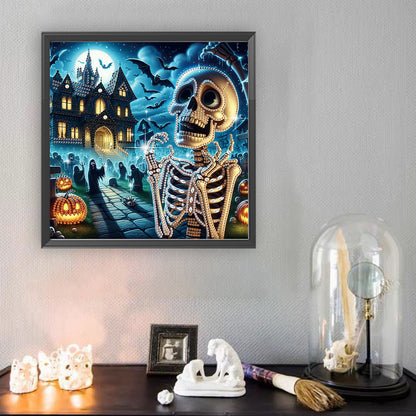 Halloween Skeleton - Special Shaped Drill Diamond Painting 30*30CM