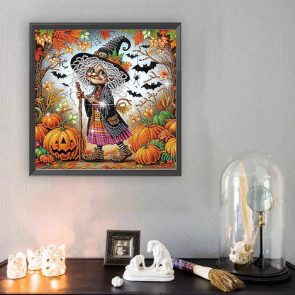 Halloween Witch Pumpkin - Special Shaped Drill Diamond Painting 30*30CM