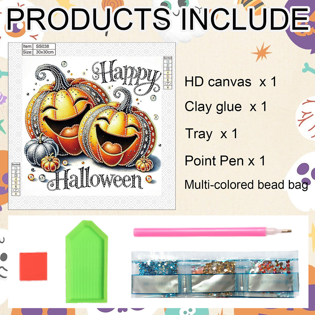 Halloween Pumpkin - Special Shaped Drill Diamond Painting 30*30CM