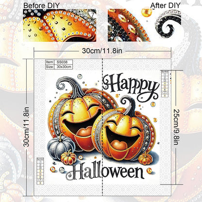 Halloween Pumpkin - Special Shaped Drill Diamond Painting 30*30CM