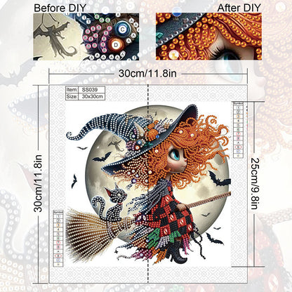 Halloween Witch - Special Shaped Drill Diamond Painting 30*30CM