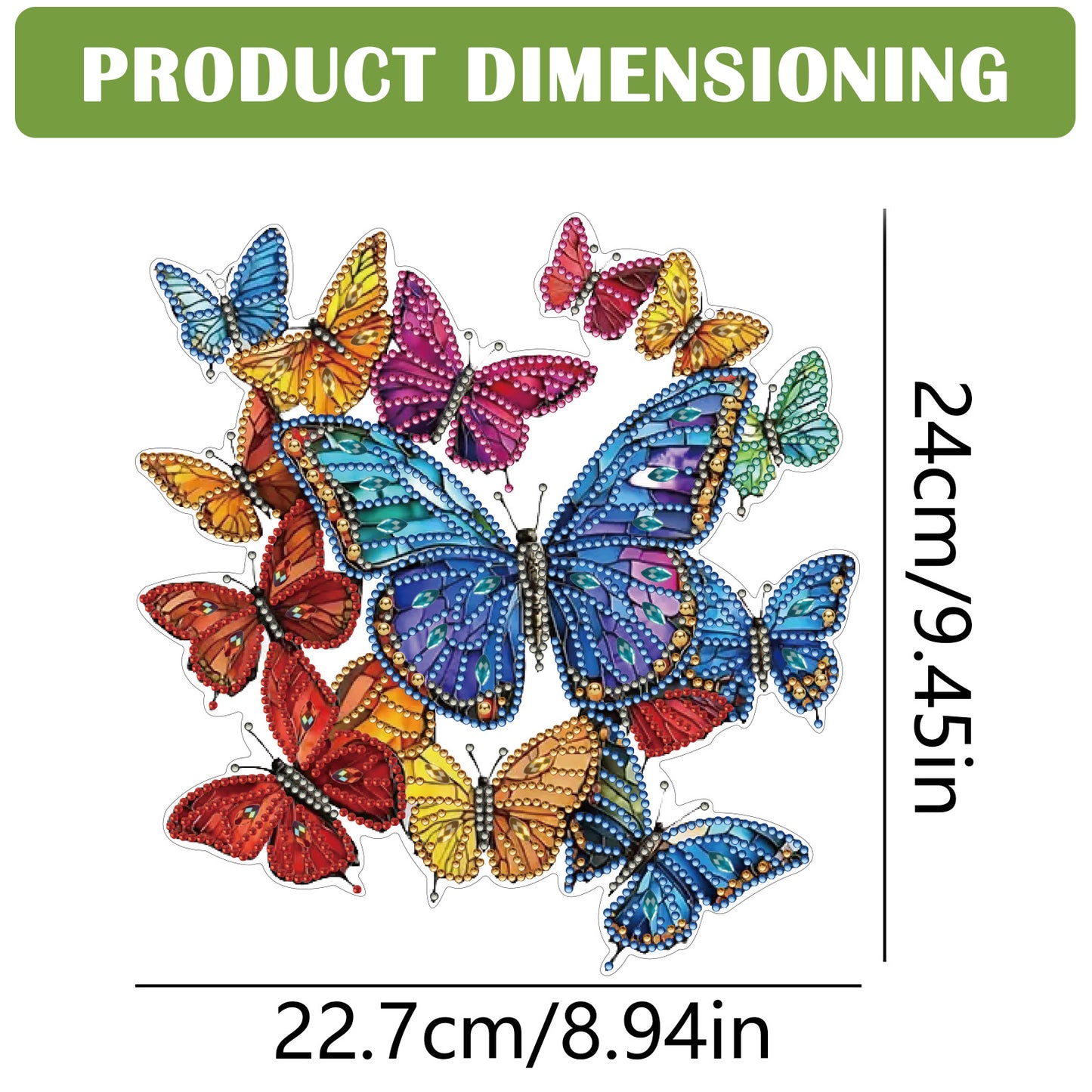 2D Flat DIY Butterfly Diamond Art Pendant Diamond Painting Set Home Wall Decor