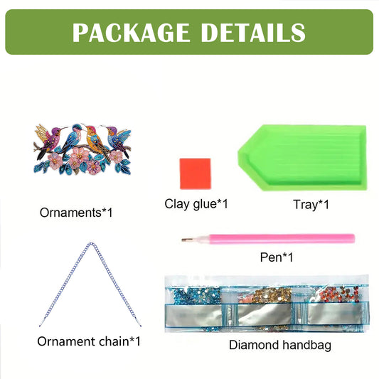 2D Flat DIY Hummingbird Diamond Art Pendant Diamond Painting Set Home Wall Decor