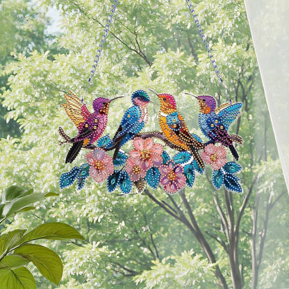 2D Flat DIY Hummingbird Diamond Art Pendant Diamond Painting Set Home Wall Decor
