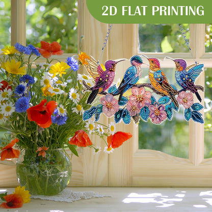 2D Flat DIY Hummingbird Diamond Art Pendant Diamond Painting Set Home Wall Decor