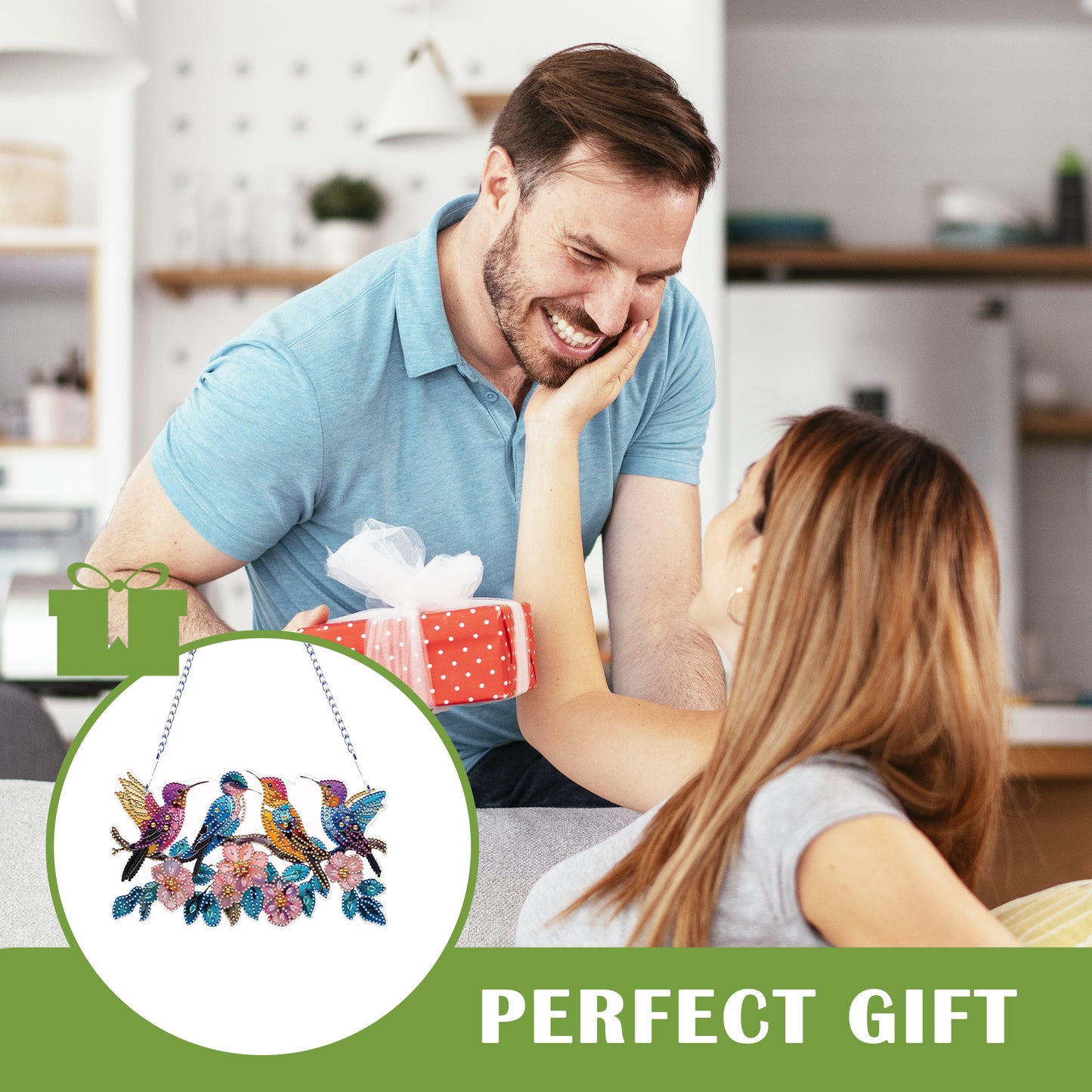 2D Flat DIY Hummingbird Diamond Art Pendant Diamond Painting Set Home Wall Decor