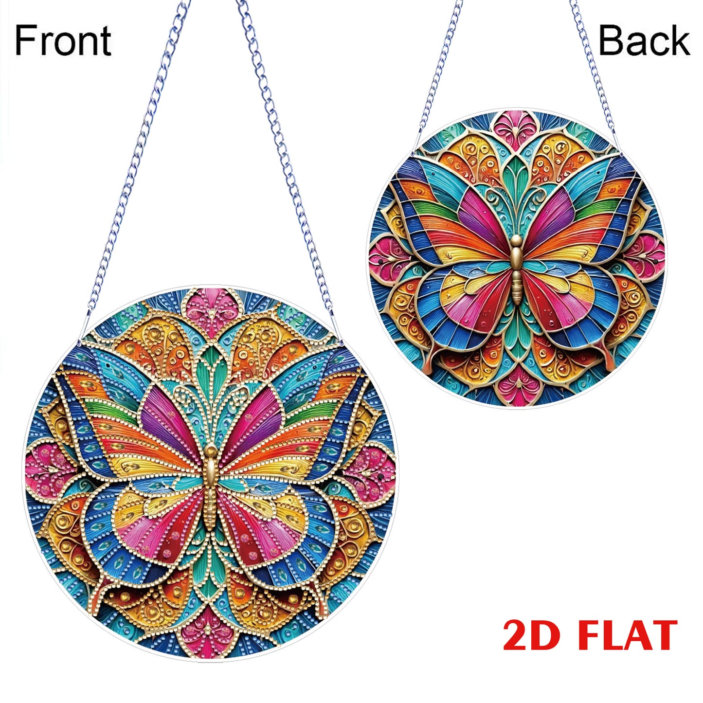 2D Flat DIY Butterfly Diamond Art Pendant Diamond Painting Set Home Wall Decor