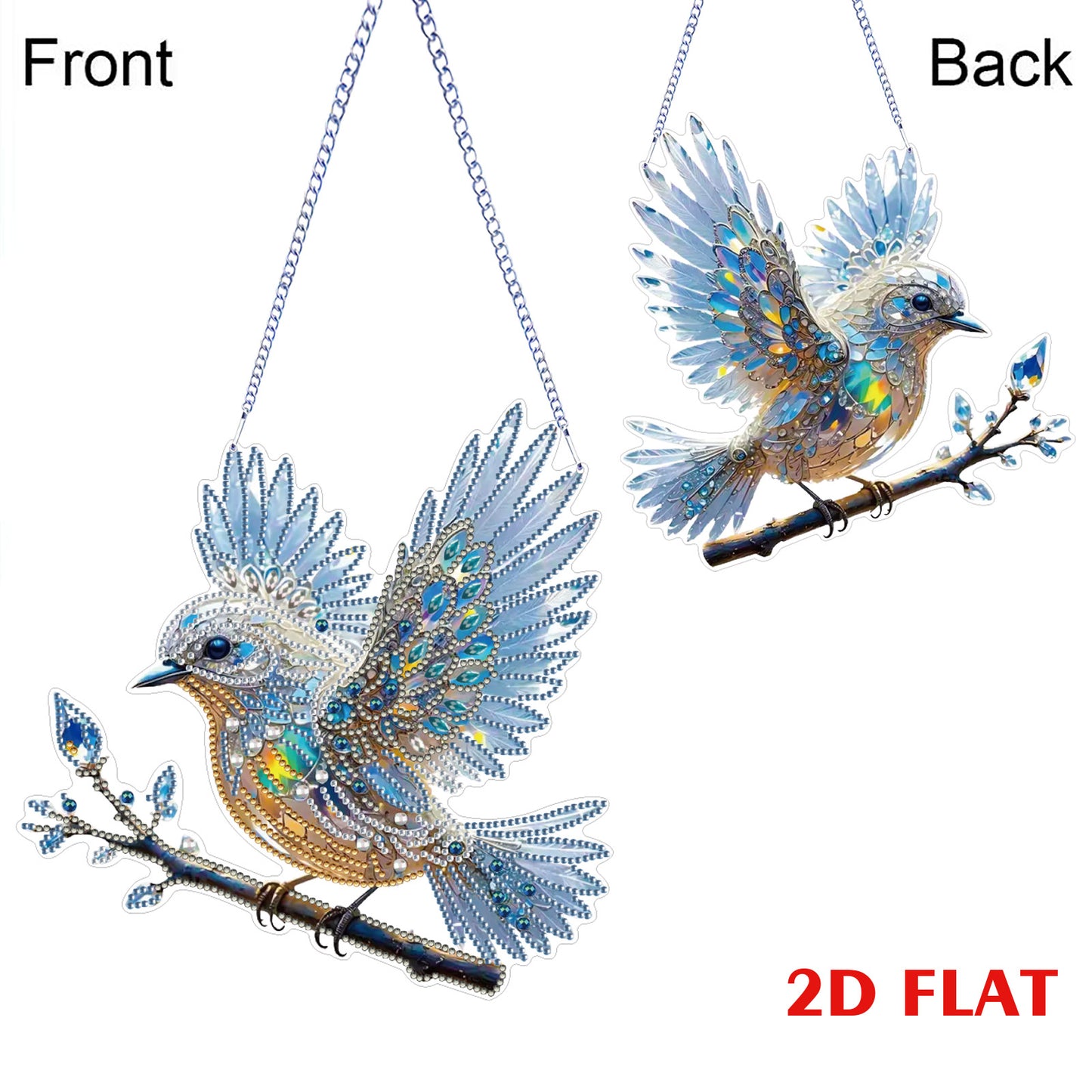 2D Flat DIY Bird Diamond Art Pendant Diamond Painting Set Home Wall Decor