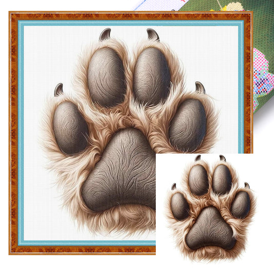 Brown Cat'S Paw - 18CT Stamped Cross Stitch 20*20CM