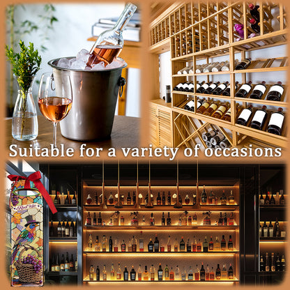 Wooden 5D/DIY Diamond Painting Art Wine Bag Kit for Party Wine Decor (Birds)