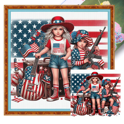 Girl - 11CT Stamped Cross Stitch 40*40CM
