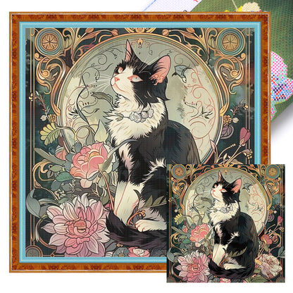 Black Cat - 11CT Stamped Cross Stitch 50*50CM