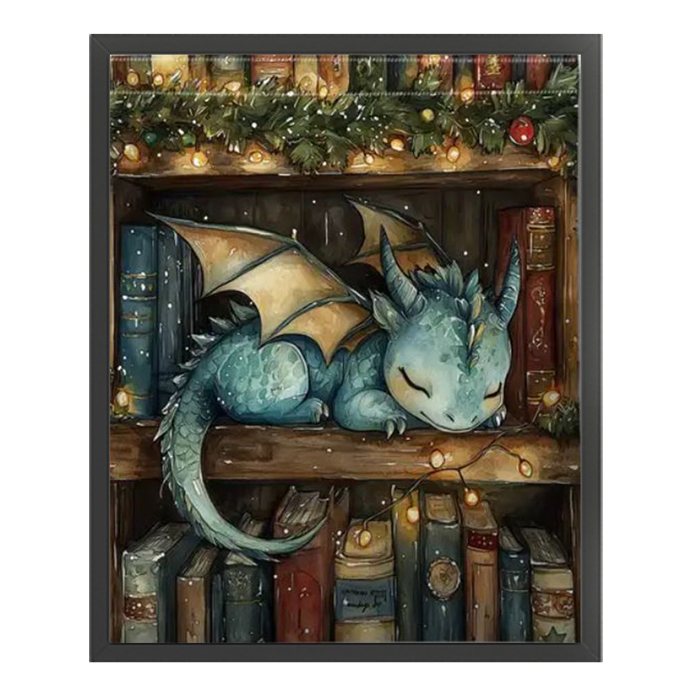 Books And Dragon - 11CT Stamped Cross Stitch 40*50CM