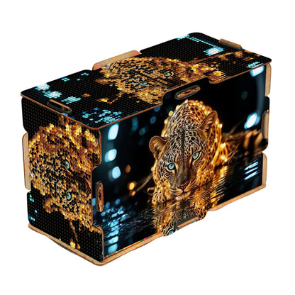 Diamond Painting Tissue Box Kits Rhinestone Craft Kit (Glowing Leopard)