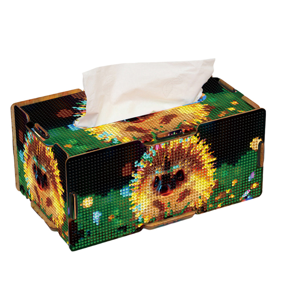 Diamond Painting Tissue Box Kits Rhinestone Craft Kit (Glowing Hedgehog)