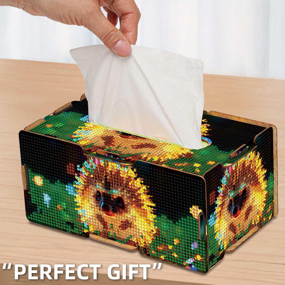 Diamond Painting Tissue Box Kits Rhinestone Craft Kit (Glowing Hedgehog)