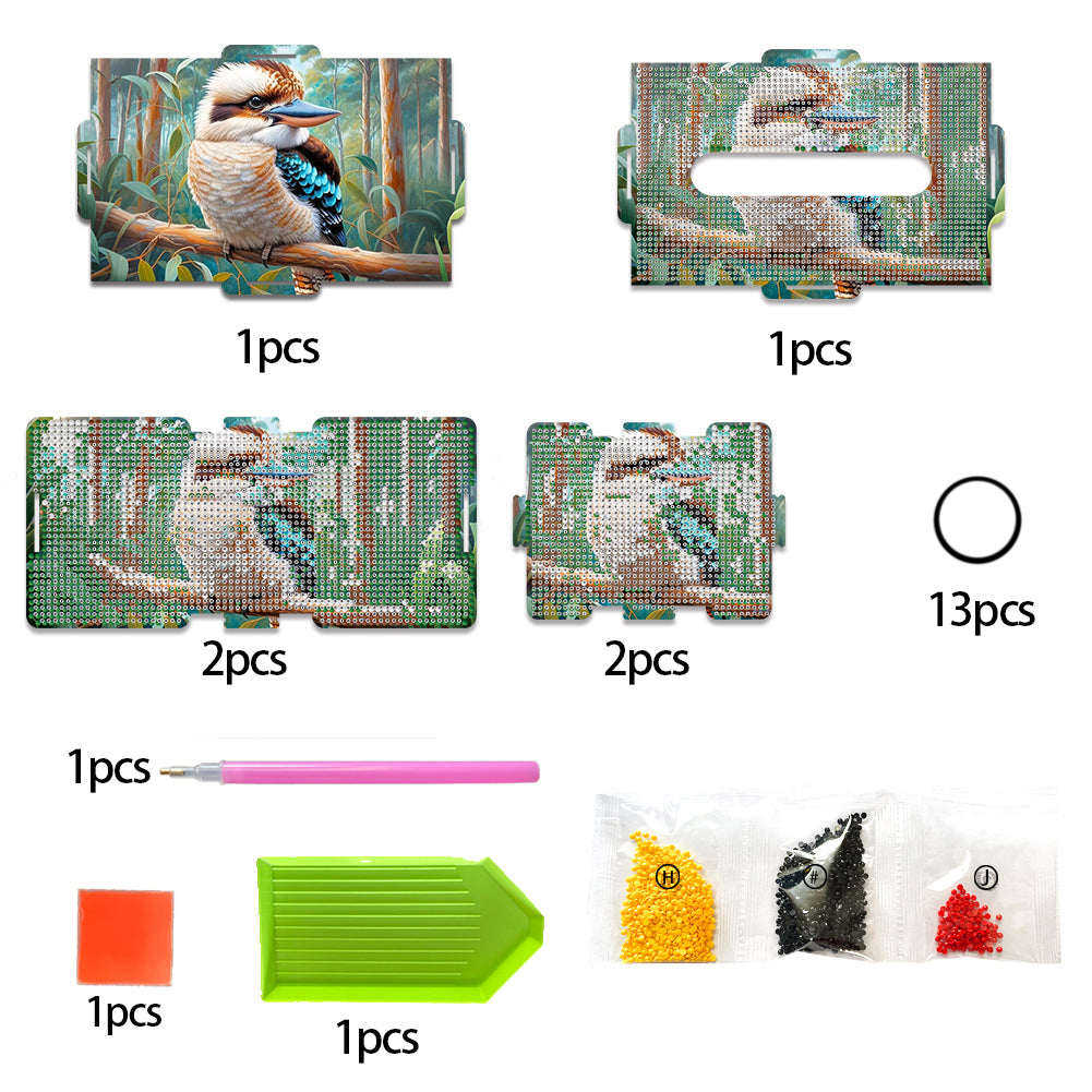 Diamond Painting Tissue Box Kits Rhinestone Craft Kit (Blue Hummingbird)