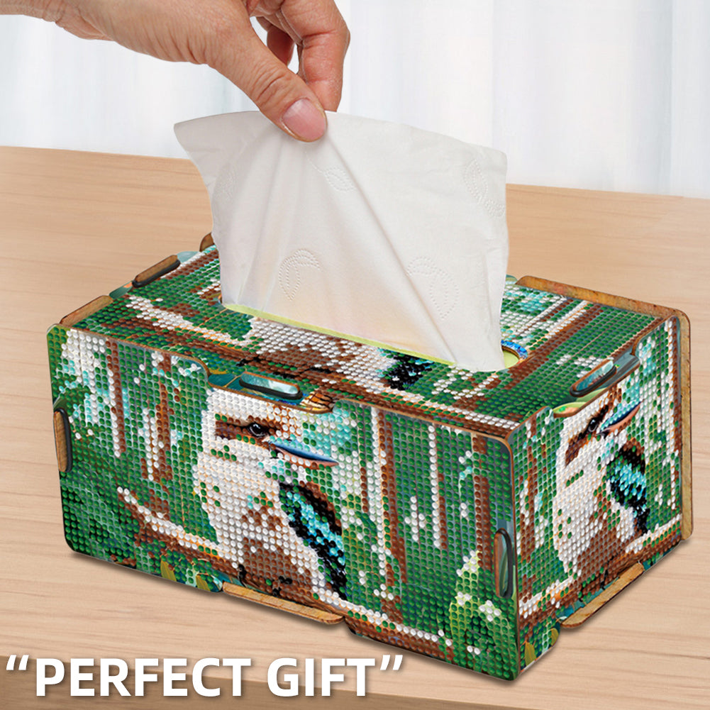 Diamond Painting Tissue Box Kits Rhinestone Craft Kit (Blue Hummingbird)