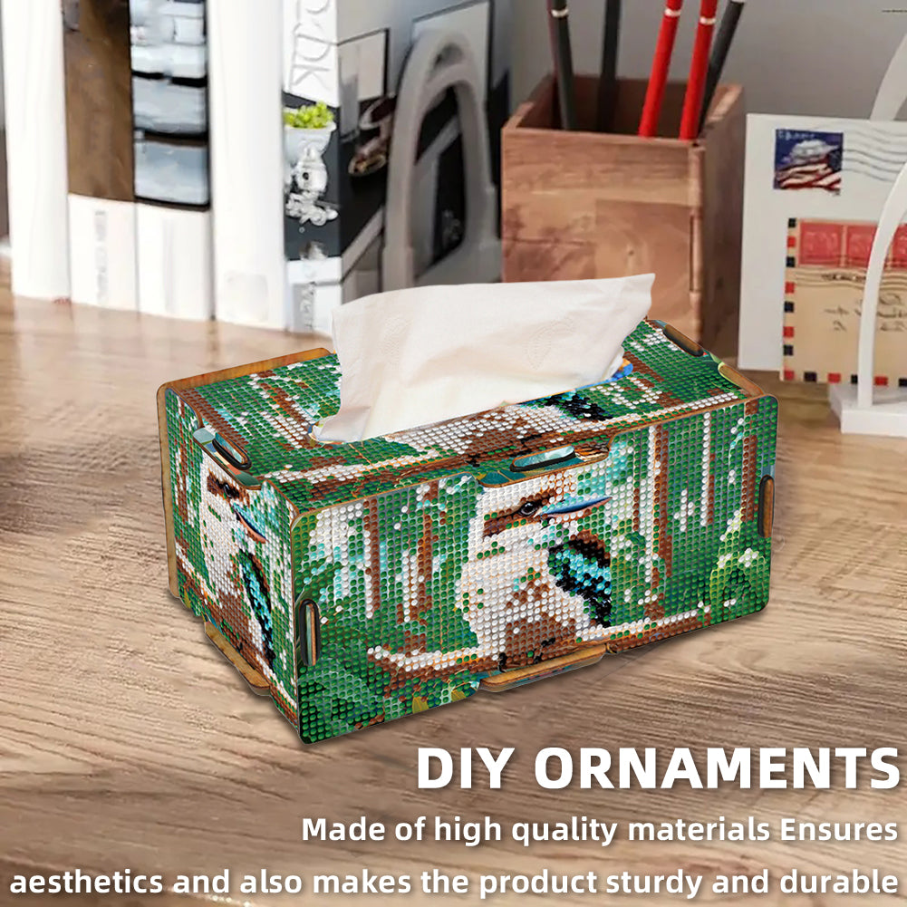 Diamond Painting Tissue Box Kits Rhinestone Craft Kit (Blue Hummingbird)