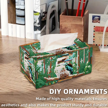 Diamond Painting Tissue Box Kits Rhinestone Craft Kit (Blue Hummingbird)